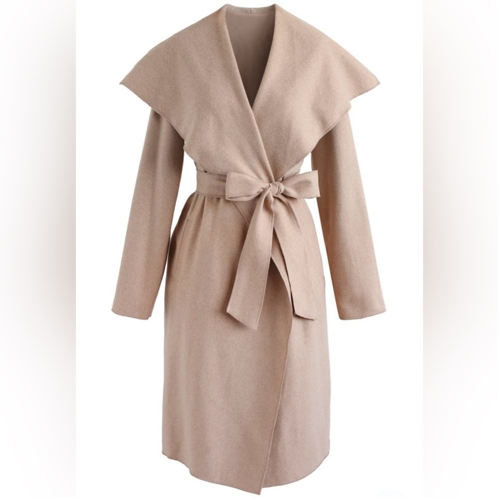 Chicwish Open Front Wool-Blend Coat | Medium | NWT